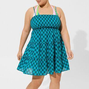 ❤️NWT VINTAGE TORRID SWIM COVER - POCKETS - COVERUP COTTON BEACH MINI DRESS